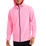 Kenny Solid Breathable Light Weight Zip Hoodie // Pink (L)