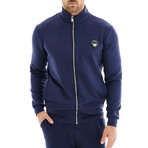 Eli Solid Mock Neck Jacket // Navy (S)