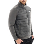 Mimo Solid Bomber Knit Jacket // Gray (S)