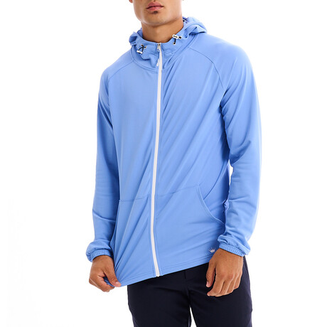 Kenny Solid Breathable Light Weight Zip Hoodie // Blue (XS)