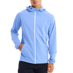 Kenny Solid Breathable Light Weight Zip Hoodie // Blue (M)