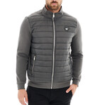 Mimo Solid Bomber Knit Jacket // Gray (S)