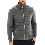 Mimo Solid Bomber Knit Jacket // Gray (S)