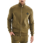 Eli Solid Mock Neck Jacket // Olive (XL)