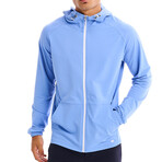 Kenny Solid Breathable Light Weight Zip Hoodie // Blue (M)