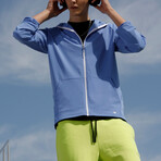 Kenny Solid Breathable Light Weight Zip Hoodie // Blue (M)