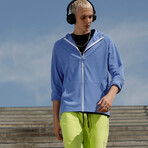 Kenny Solid Breathable Light Weight Zip Hoodie // Blue (M)