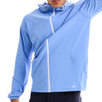 Kenny Solid Breathable Light Weight Zip Hoodie // Blue (M)