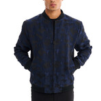 Gavin Pegasus Print Bomber with Matching Face Mask // Navy (L)