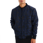 Gavin Pegasus Print Bomber with Matching Face Mask // Navy (L)