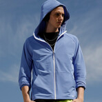 Kenny Solid Breathable Light Weight Zip Hoodie // Blue (M)