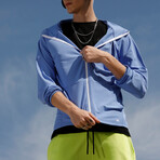 Kenny Solid Breathable Light Weight Zip Hoodie // Blue (M)
