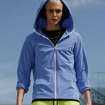 Kenny Solid Breathable Light Weight Zip Hoodie // Blue (M)