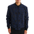 Gavin Pegasus Print Bomber with Matching Face Mask // Navy (L)