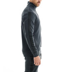 Parker Solid Mock Neck Jacket // Gray (XS)