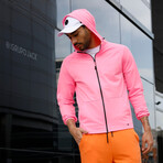 Kenny Solid Breathable Light Weight Zip Hoodie // Pink (L)