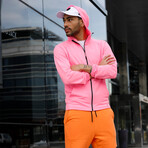 Kenny Solid Breathable Light Weight Zip Hoodie // Pink (L)