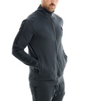 Parker Solid Mock Neck Jacket // Gray (XS)