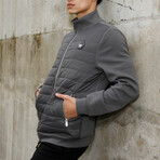 Mimo Solid Bomber Knit Jacket // Gray (S)