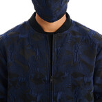 Gavin Pegasus Print Bomber with Matching Face Mask // Navy (L)