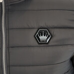 Mimo Solid Bomber Knit Jacket // Gray (S)