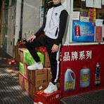 Leo Mock Neck Jacket // White + Black (XL)