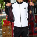 Leo Mock Neck Jacket // White + Black (XL)