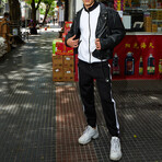 Leo Mock Neck Jacket // White + Black (XL)