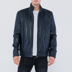 Bennett Leather Jacket // Navy (3XL)