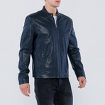 August Leather Jacket // Navy (S)