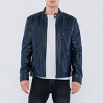 August Leather Jacket // Navy (M)