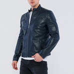 Jason Leather Jacket // Navy (XL)