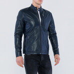 James Leather Jacket // Navy (L)