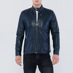 James Leather Jacket // Navy (L)