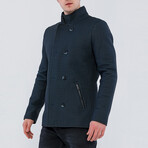 Adam Leather Jacket // Navy (S)
