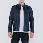 James Leather Jacket // Navy (4XL)