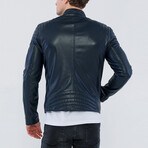 Jason Leather Jacket // Navy (M)