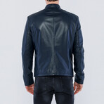 August Leather Jacket // Navy (S)
