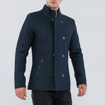 Adam Leather Jacket // Navy (L)