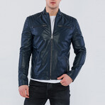 Jason Leather Jacket // Navy (L)