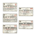 5, 10, 25, 50, 75 Cent Confederate Treasury Notes // 1863 Augusta, Georgia // Uncirculated