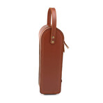 Leather Wine Bottle Carrying Case / Wine Case Holder // Tan