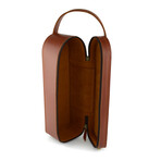 Leather Wine Bottle Carrying Case / Wine Case Holder // Tan