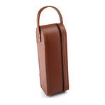 Leather Wine Bottle Carrying Case / Wine Case Holder // Tan