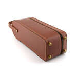 Leather Wine Bottle Carrying Case / Wine Case Holder // Tan