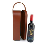 Leather Wine Bottle Carrying Case / Wine Case Holder // Tan