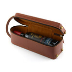 Leather Wine Bottle Carrying Case / Wine Case Holder // Tan