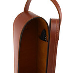 Leather Wine Bottle Carrying Case / Wine Case Holder // Tan