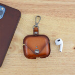 Leather Apple Airpod 3 Case Cover // Brown / CowHide Leather