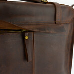 Mens Leather Laptop Bag - Dark Brown